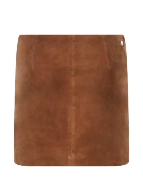 panelled goat-suede skirt by DONDUP