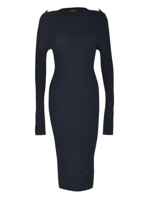 ribbed buttoned-cuff dress by DONDUP
