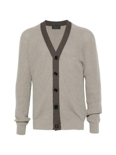 ribbed-knit V-neck cardigan by DONDUP