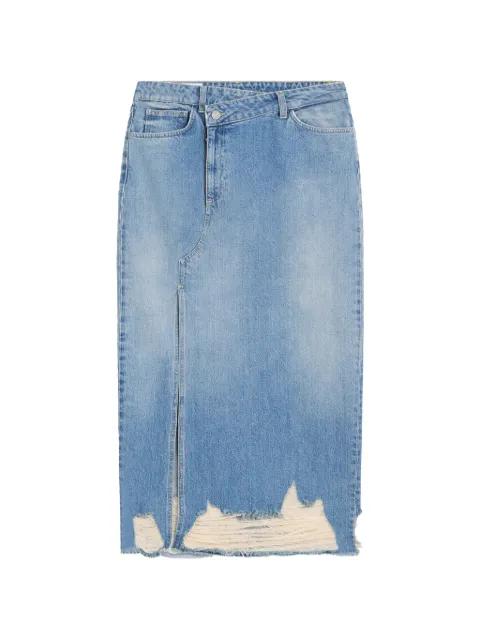 ripped slit midi skirt by DONDUP