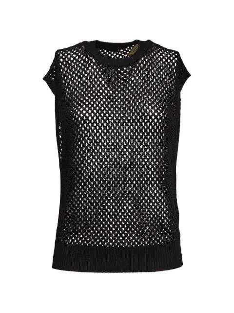 round-neck openwork gilet by DONDUP