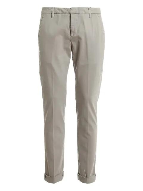 turn-cuff logo-detail pants by DONDUP