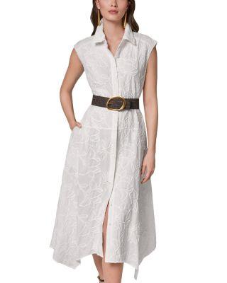 Belted Embroidered Midi Dress by DONNA KARAN NEW YORK