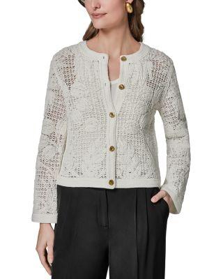 Crochet Button Front Jacket by DONNA KARAN NEW YORK