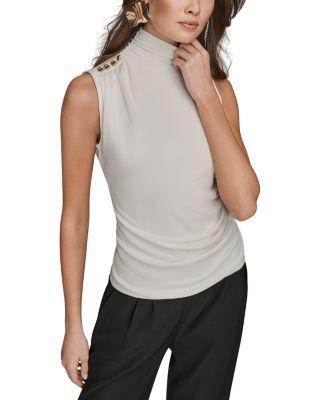 Draped Button Trim Top by DONNA KARAN NEW YORK