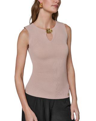 Sleeveless Hardware Sweater by DONNA KARAN NEW YORK
