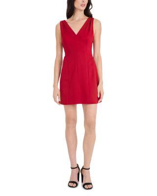 V Neck Mini Dress by DONNA MORGAN