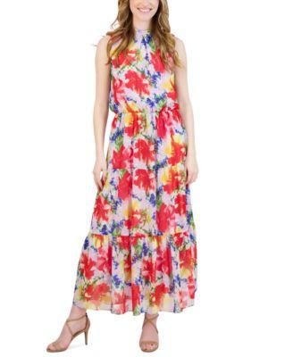 Women's Printed Tiered Maxi Dress by DONNA RICCO