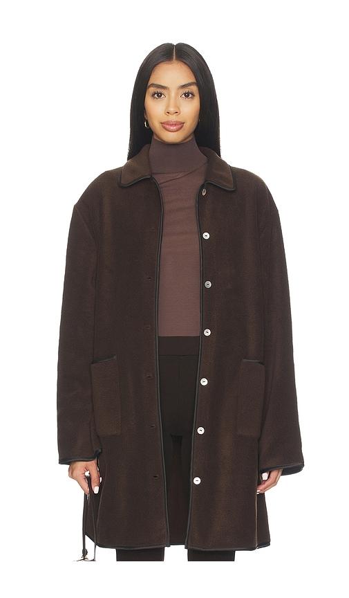 DONNI. Long Jacket in Chocolate by DONNI.