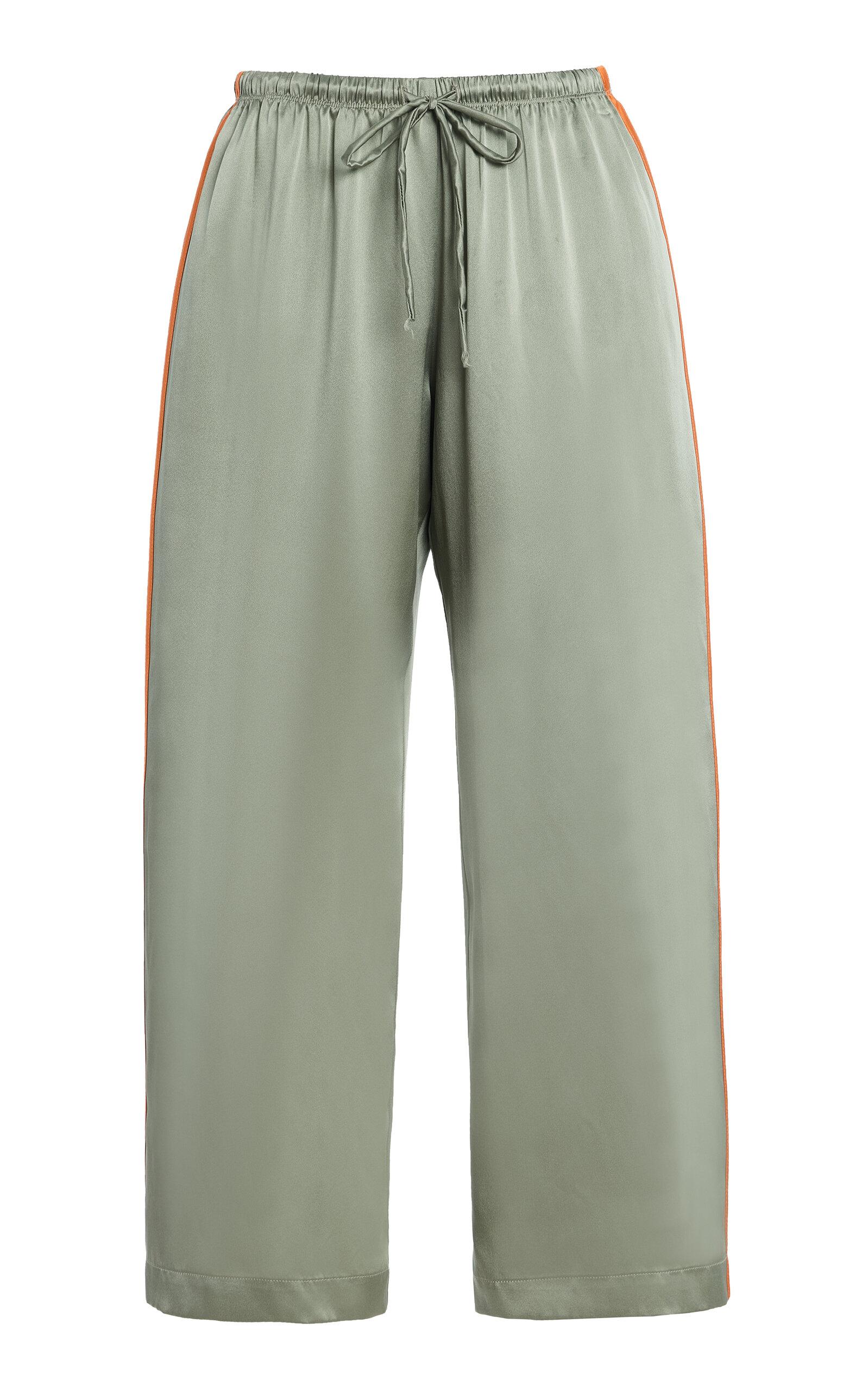 DONNI. Striped Silk Wide-Leg Cropped Pants - Moda Operandi by DONNI.