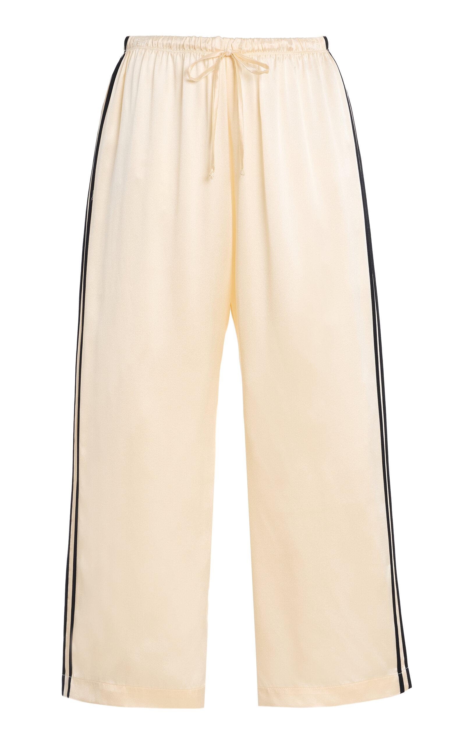 DONNI. Striped Silk Wide-Leg Cropped Pants -oda Operandi by DONNI.