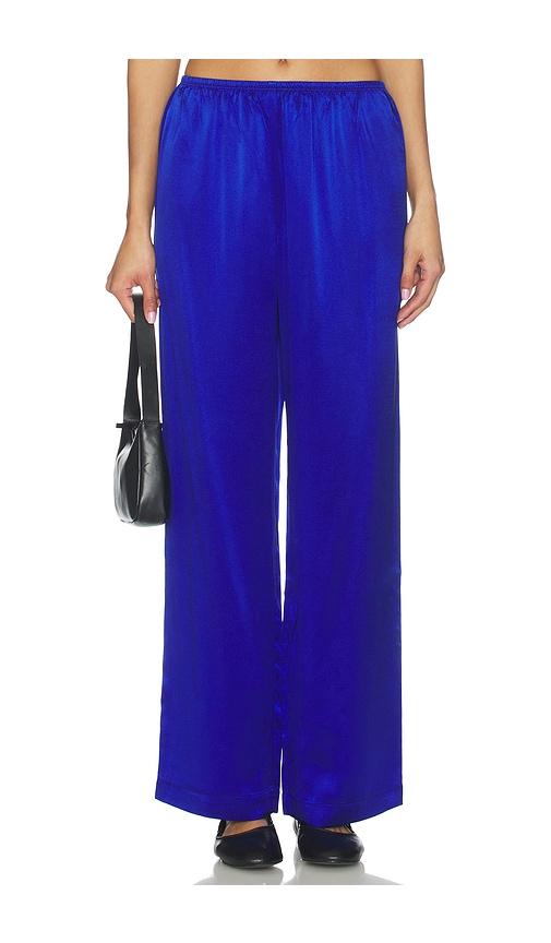 DONNI. The Silk Simple Pant in Royal by DONNI.