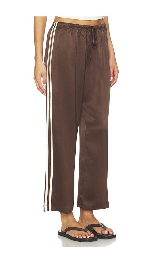 DONNI. The Silk Stripe Crop Pant in Brown by DONNI.