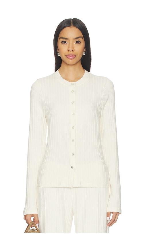 DONNI. The Sweater Rib Cardi in Cream by DONNI.