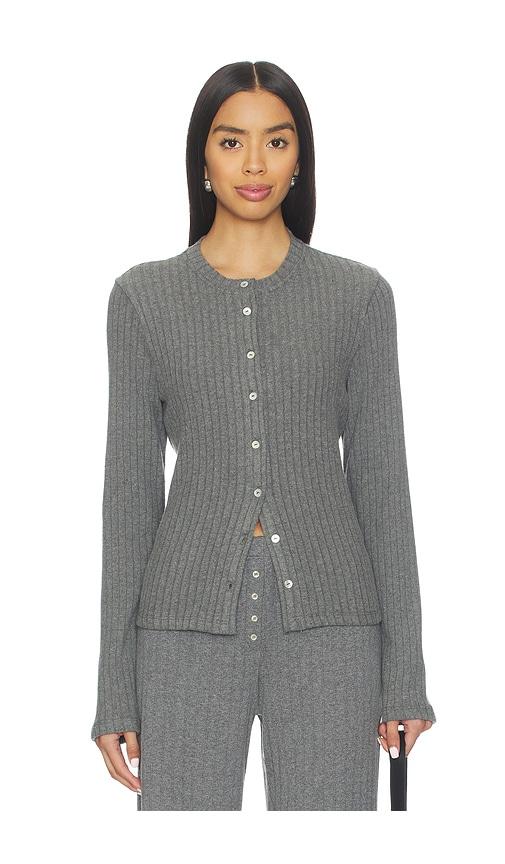 DONNI. The Sweater Rib Cardi in Grey by DONNI.