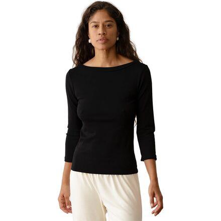 The Baby Rib Boat Neck Long-Sleeve Top by DONNI