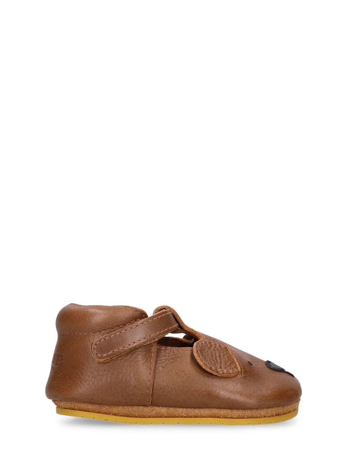 Bear Leather Pre-walker Shoes by DONSJE