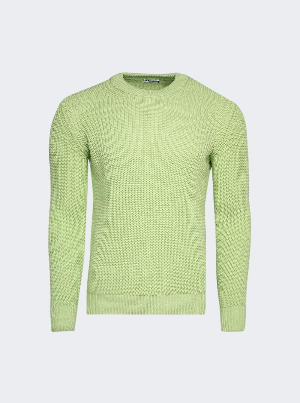 Striped Crewneck Sweater Green by DOPPIAA