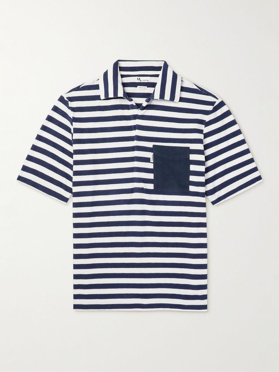 Striped Terry Polo Shirt by DOPPIAA