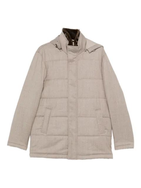 padded hoodied jacket by DORIANI CASHMERE