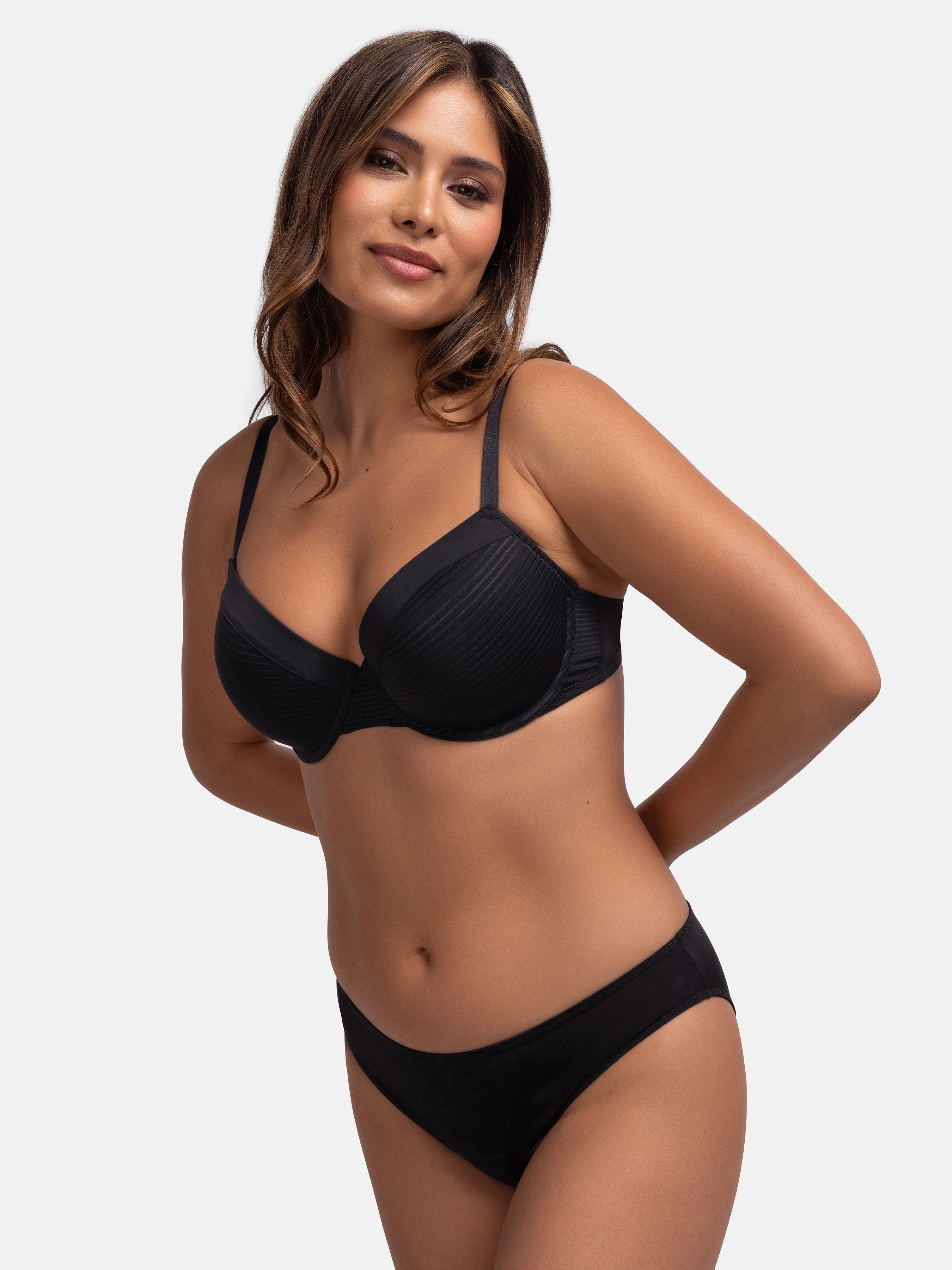 2-Pack Louise Light Padded Demi Black/Beige by DORINA