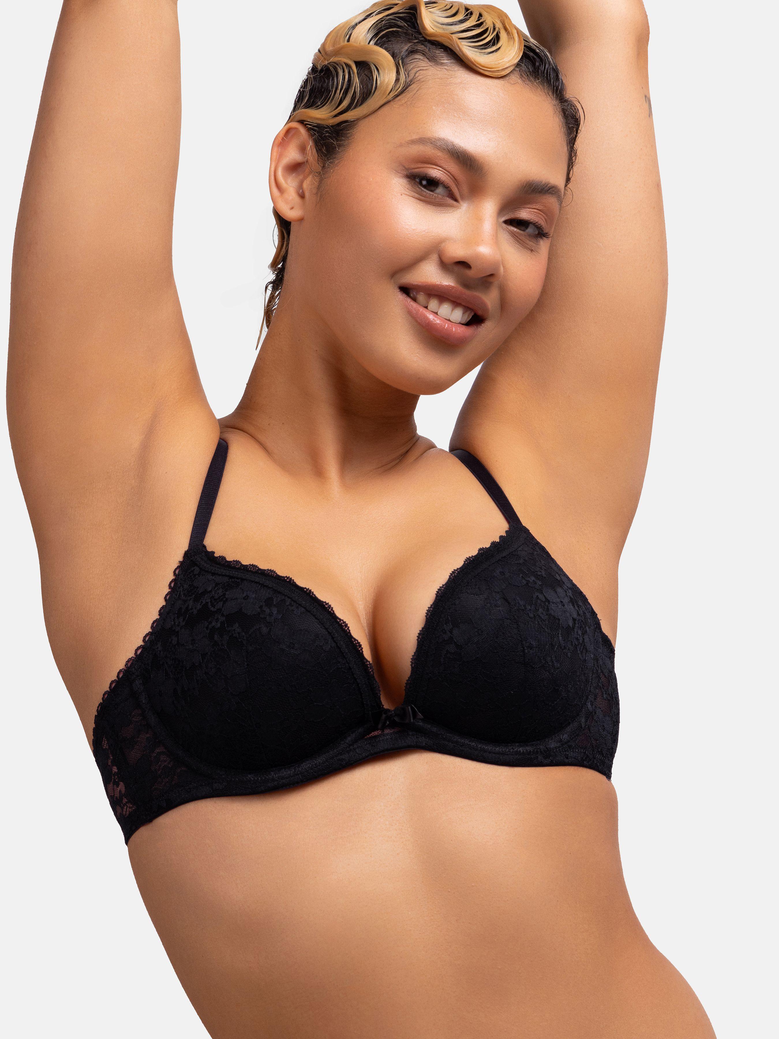 2-Pack Sonia Push Up Plunge Black/White by DORINA