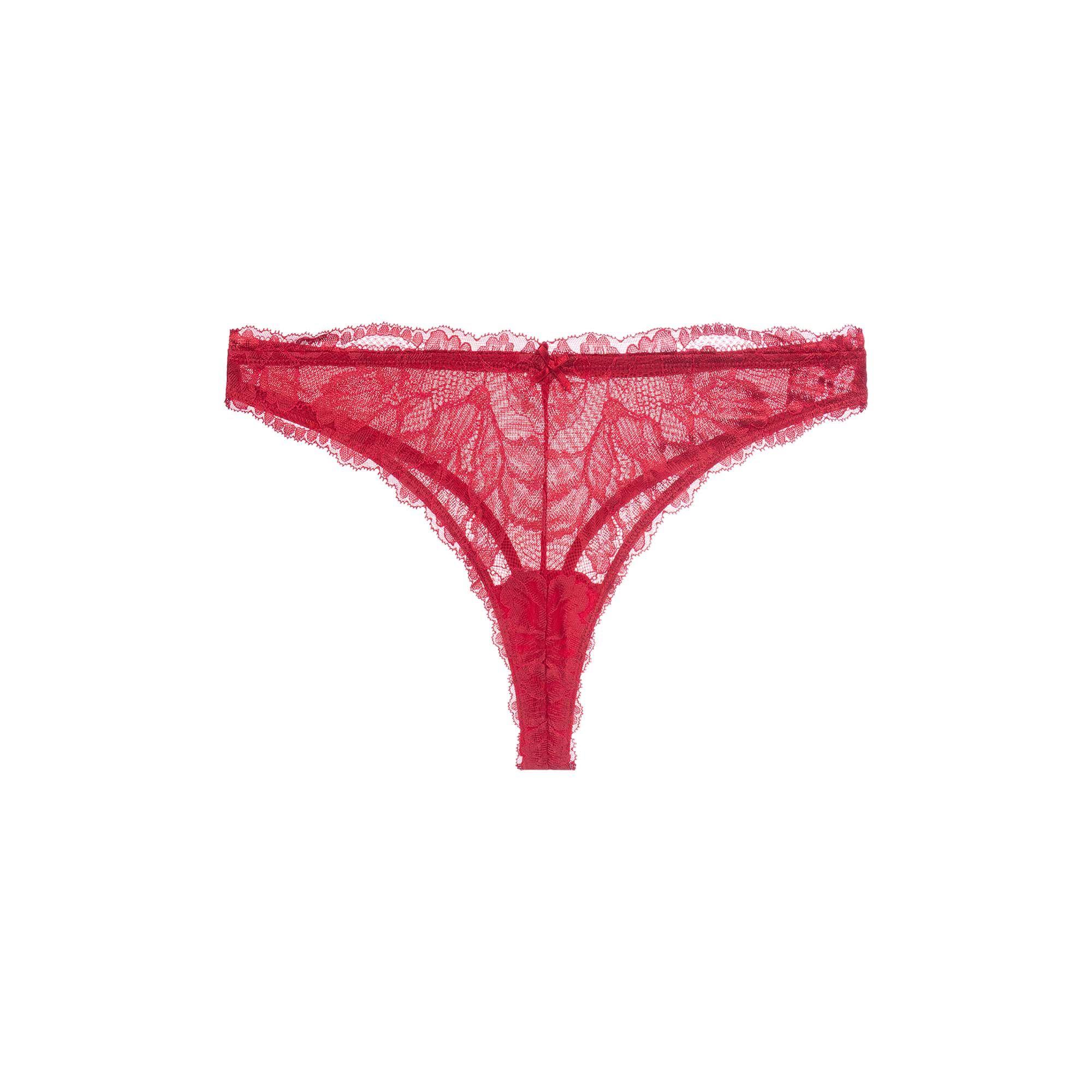 Perfect Lace Red Thong by DORINA