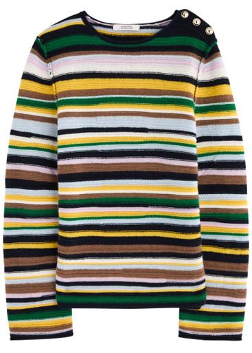 Colorful Luxury striped cashmere jumper by DOROTHEE SCHUMACHER