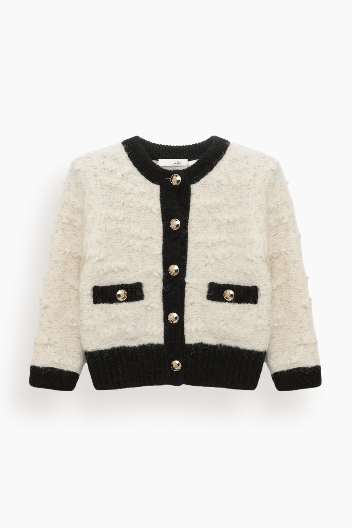 Delightful Sparkle Cardigan in Creme Black Framed by DOROTHEE SCHUMACHER