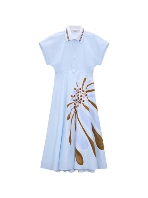 Floral Power printed polo-collar dress by DOROTHEE SCHUMACHER