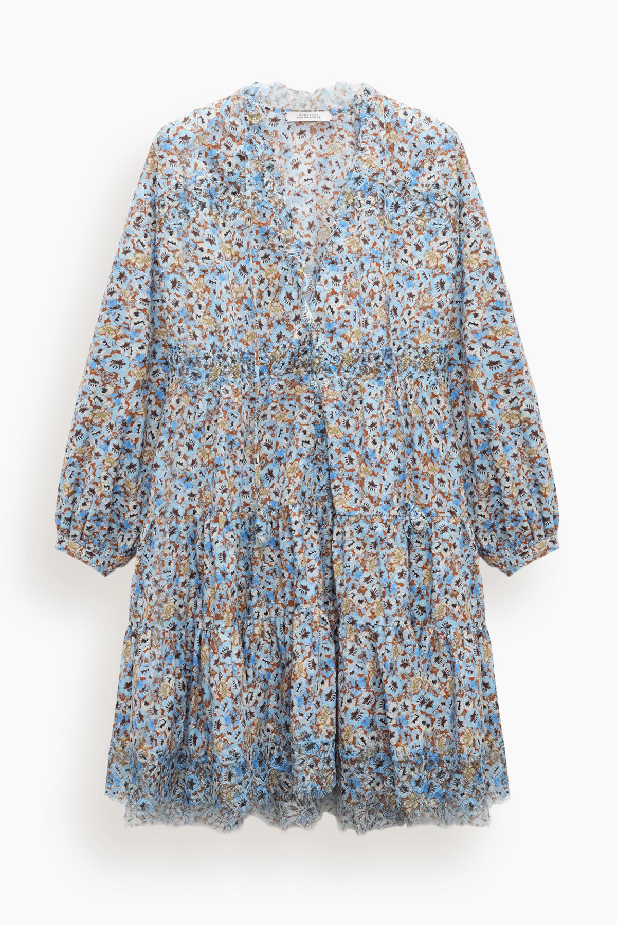 Floral Volumes Dress in Mini Boho Flower Blue by DOROTHEE SCHUMACHER
