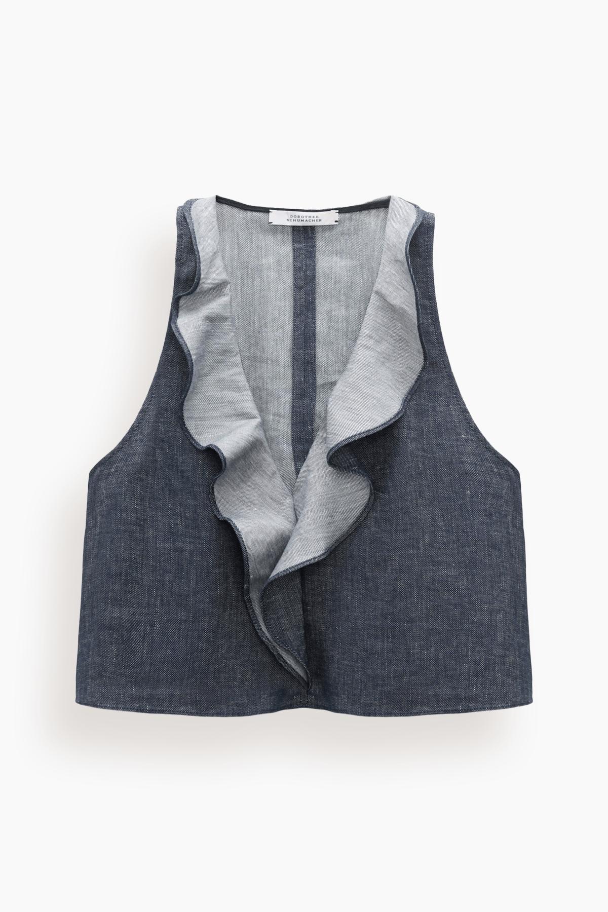 Fluid Denim Top in Denim Blue by DOROTHEE SCHUMACHER