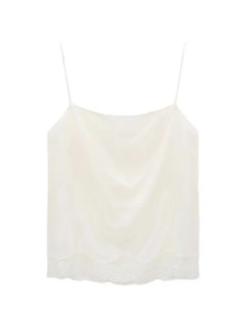 Habotai silk lace trim camisole by DOROTHEE SCHUMACHER