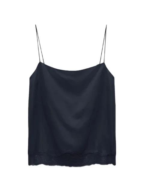 Habotai silk lace trim top by DOROTHEE SCHUMACHER