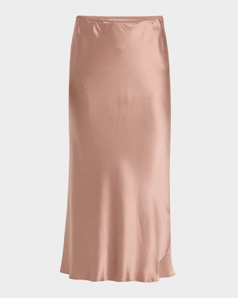 Sense Of Shine Bias-Cut Silk Satin Midi Skirt by DOROTHEE SCHUMACHER