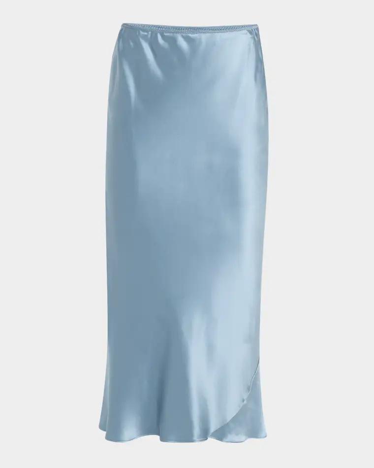 Sense Of Shine Bias-Cut Silk Satin Midi Skirt by DOROTHEE SCHUMACHER