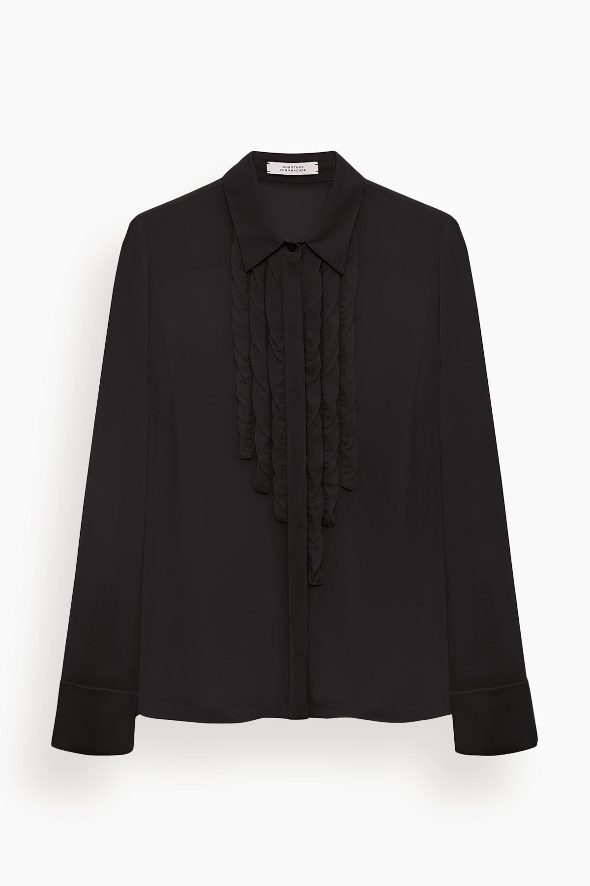 Sheer Twist Blouse in Pure Black by DOROTHEE SCHUMACHER