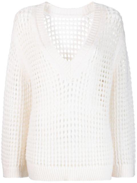V-neck open-knit sweatshirt by DOROTHEE SCHUMACHER