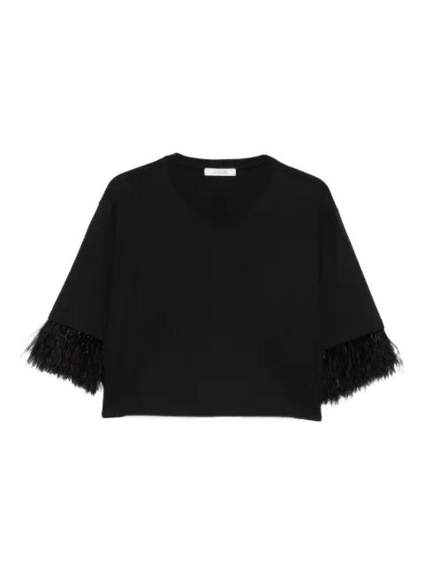 feather-trimmed cotton top by DOROTHEE SCHUMACHER