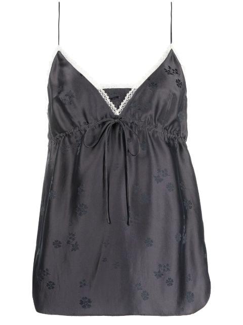 floral-motif drawstring sleeveless top by DOROTHEE SCHUMACHER