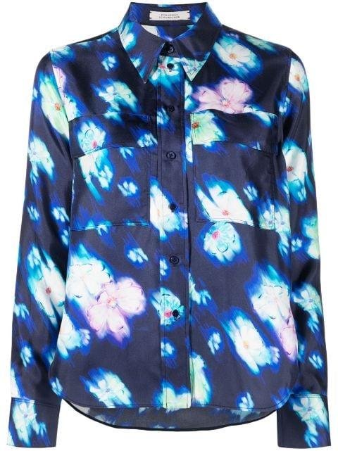 glitched floral-print silk shirt by DOROTHEE SCHUMACHER
