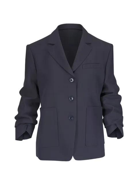 single-breasted ruched-sleeve blazer by DOROTHEE SCHUMACHER