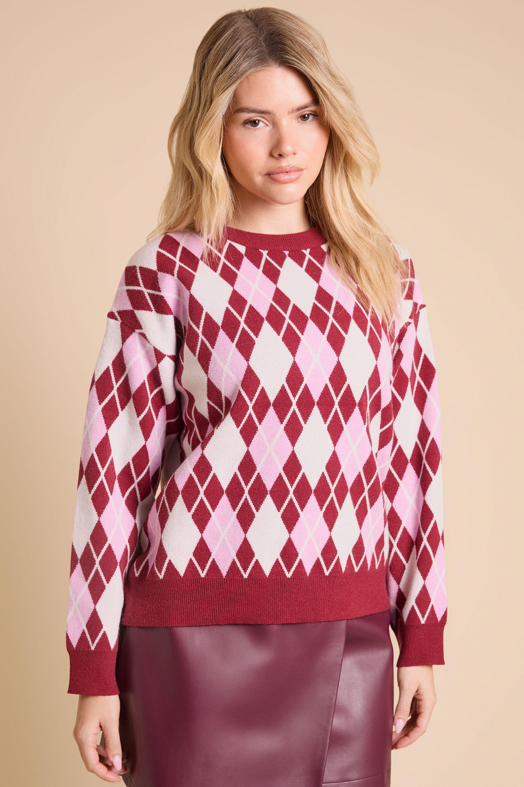 Argyle Fine Knitted Jumper by DOROTHY PERKINS