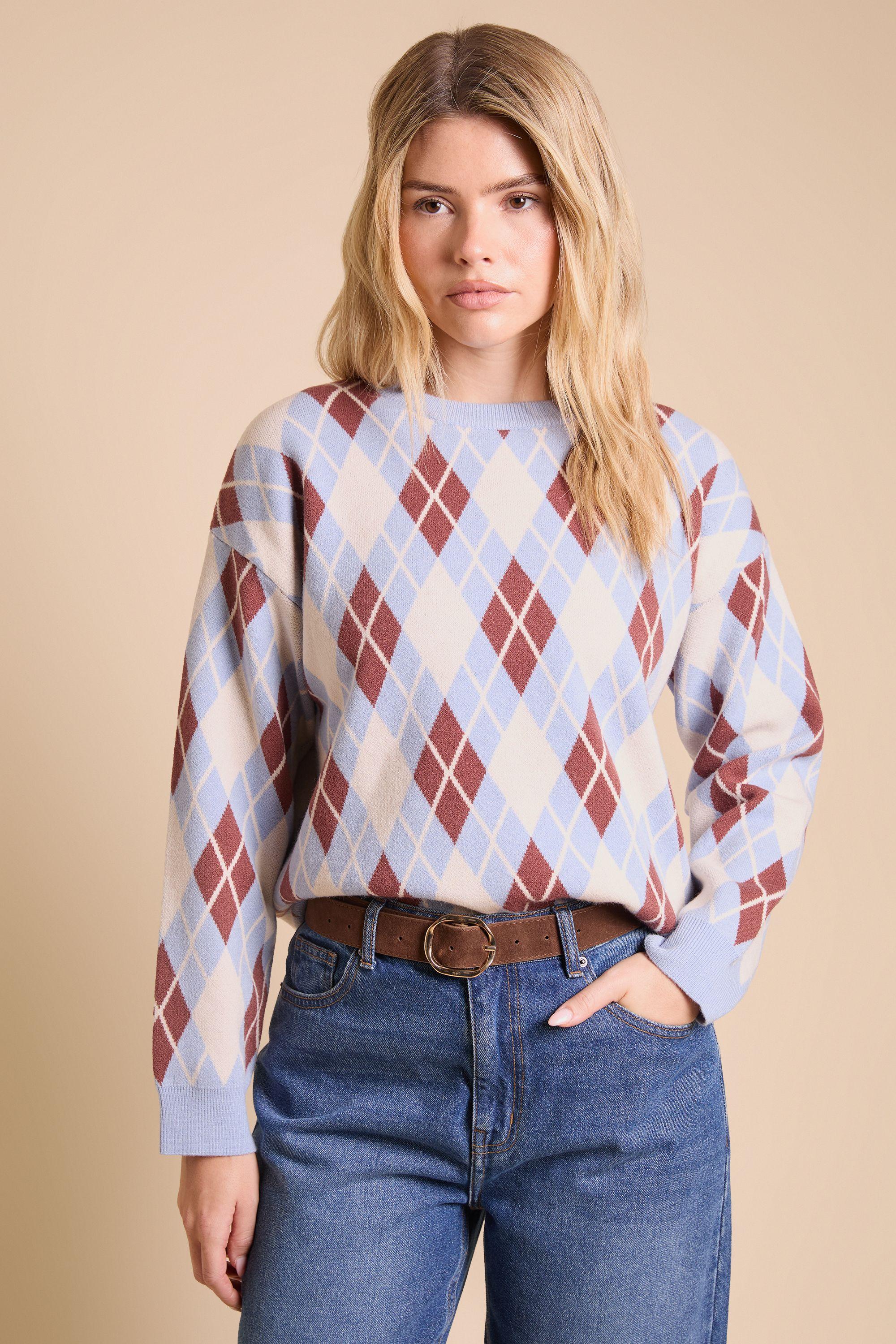 Argyle Fine Knitted Jumper by DOROTHY PERKINS