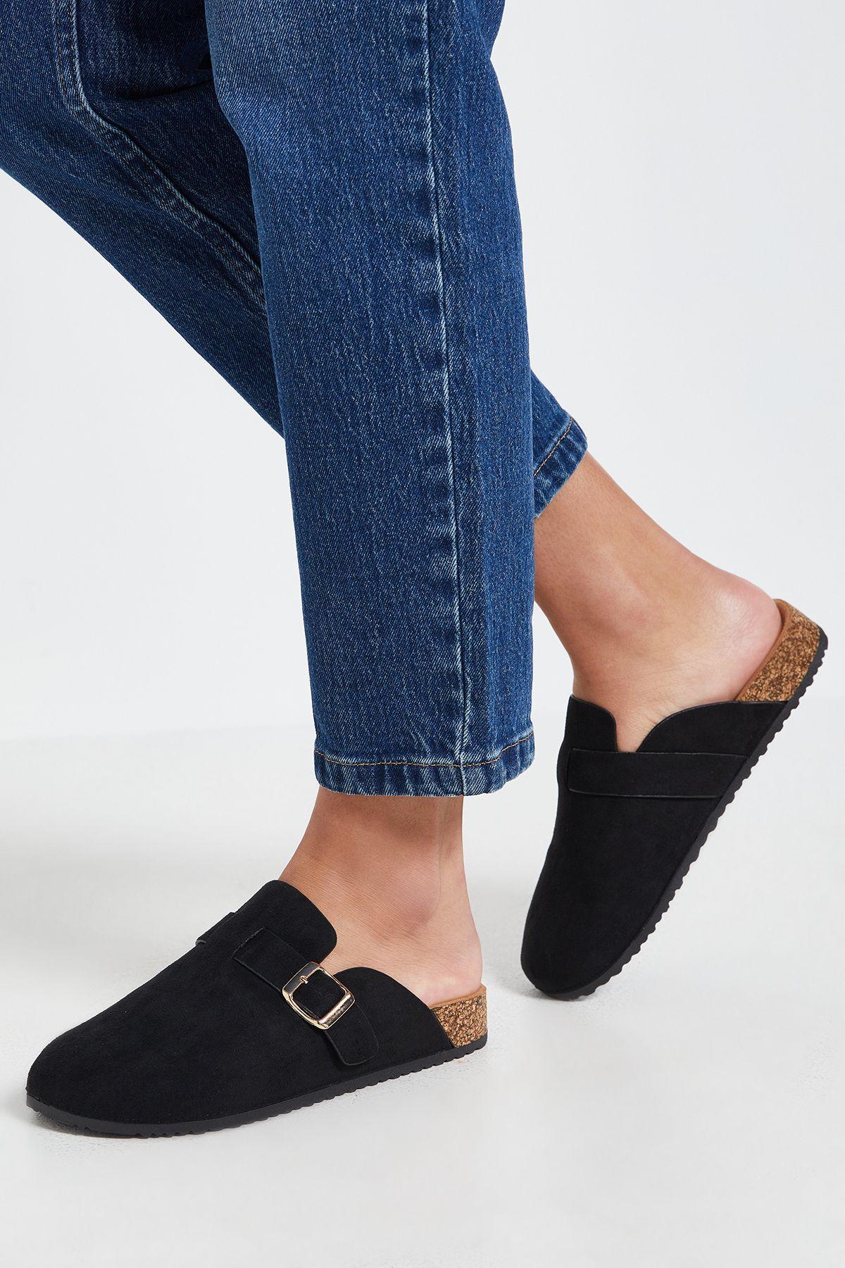 Aveline Faux Suede Closed Toe Footbed Mules by DOROTHY PERKINS