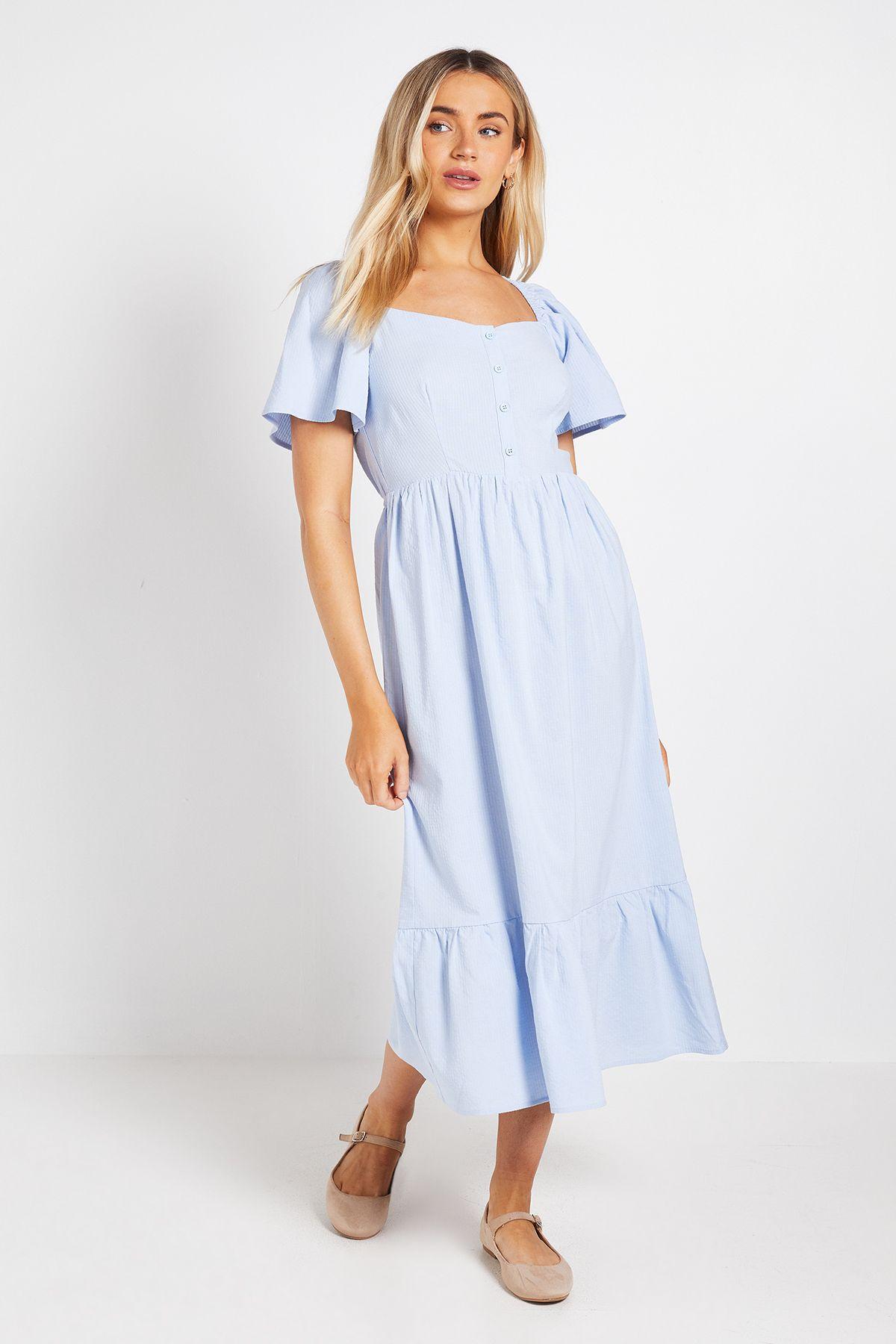 Button Front Flutter Sleeve Midi Dress by DOROTHY PERKINS