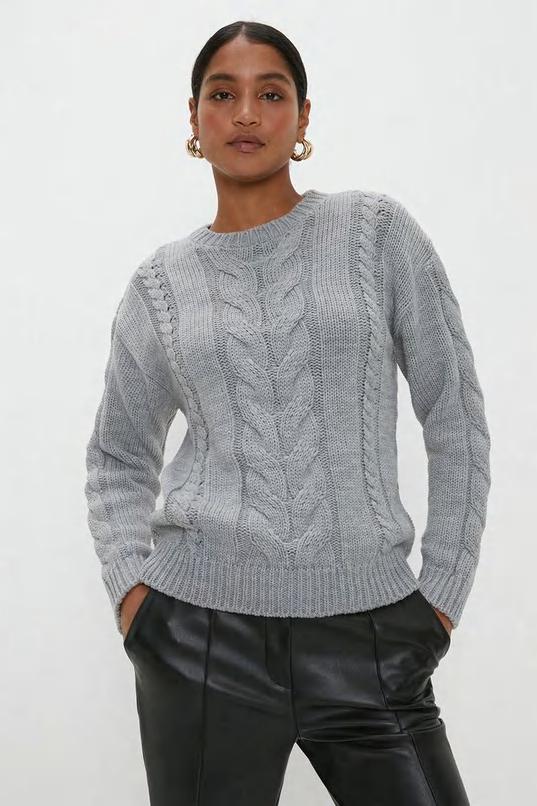 Cable Knit Crew Neck Jumper by DOROTHY PERKINS