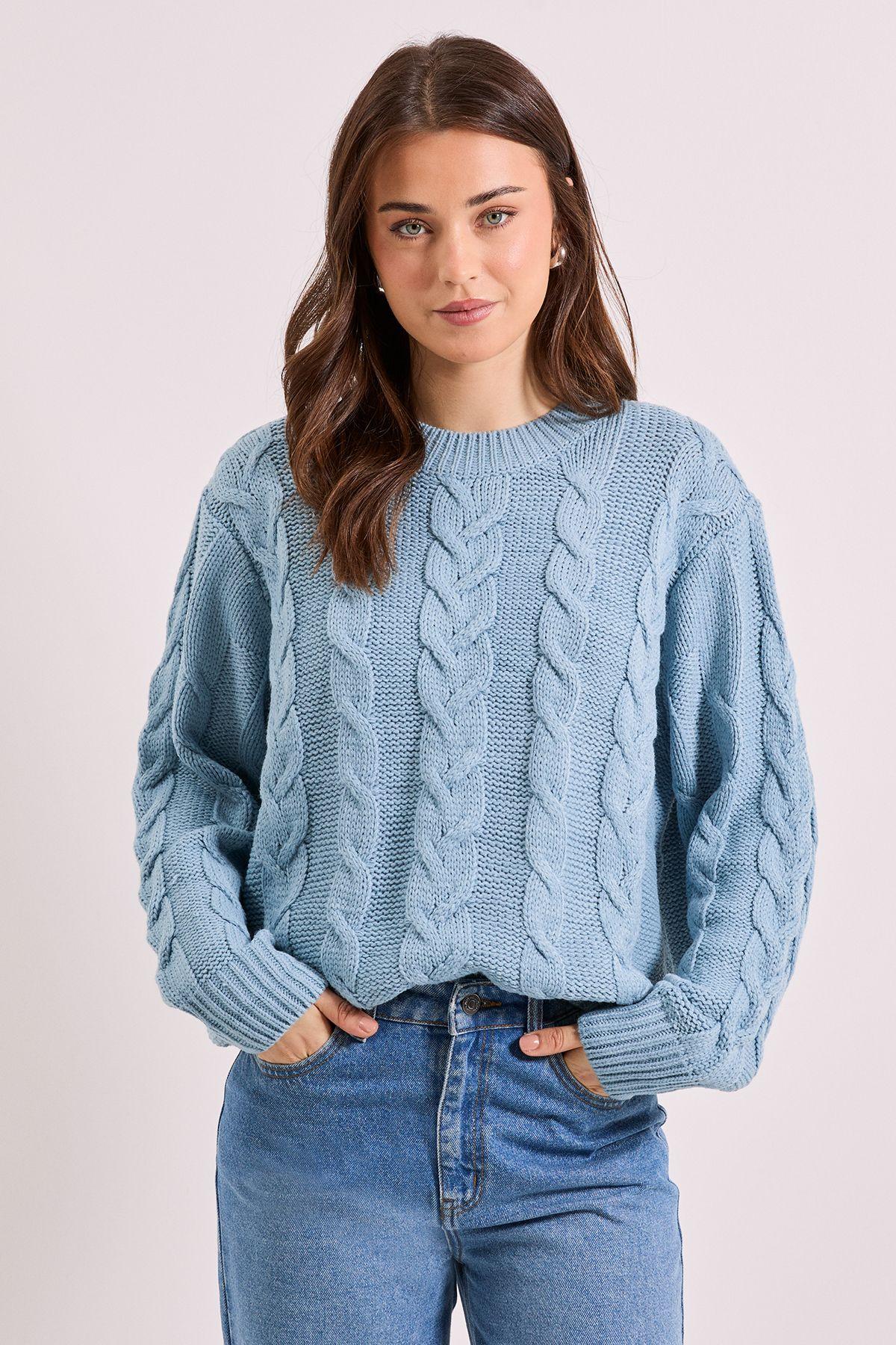 Cable Knit Crew Neck Jumper by DOROTHY PERKINS