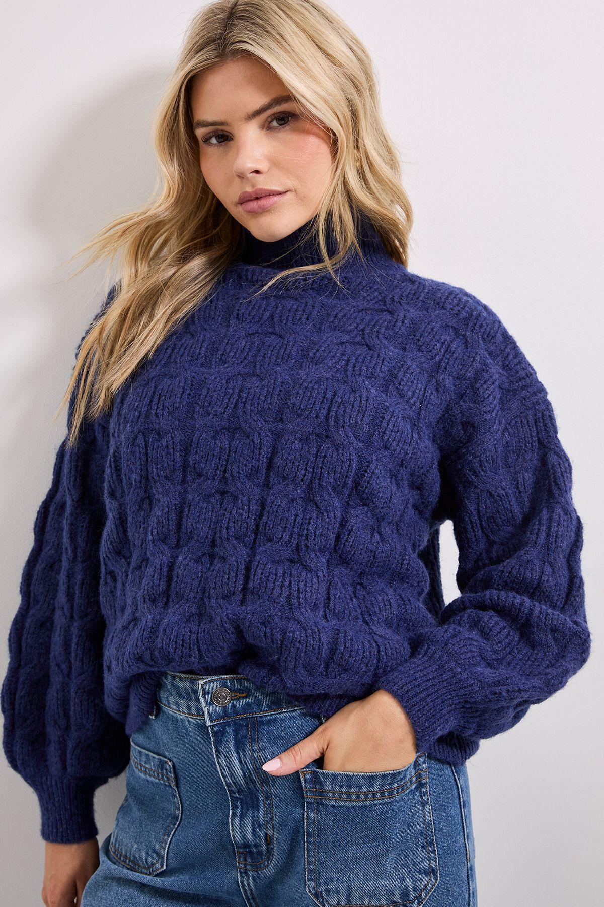 Cable Roll Neck Jumper by DOROTHY PERKINS