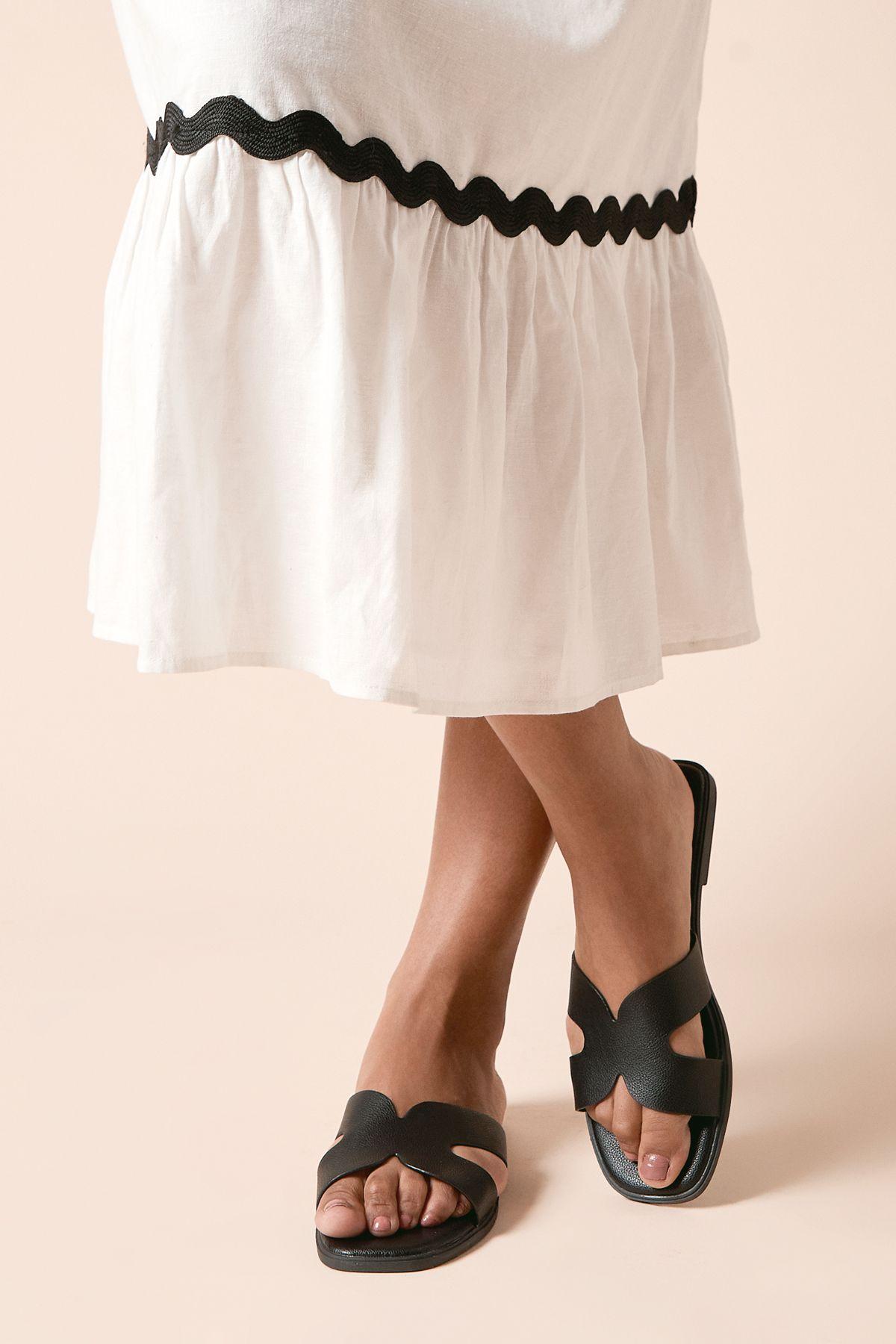 Carlotta Comfort Faux Leather Flat Sliders by DOROTHY PERKINS
